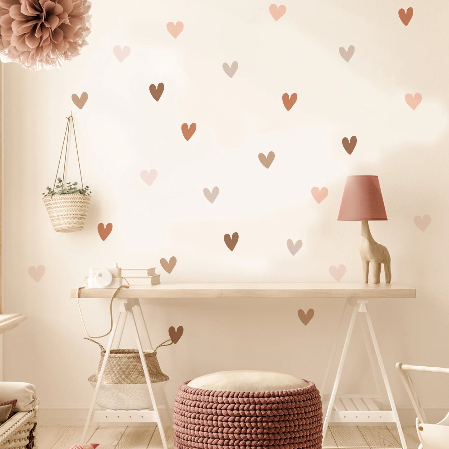 Cartoon Love Heart Creative Wall Stickers (72 pieces)