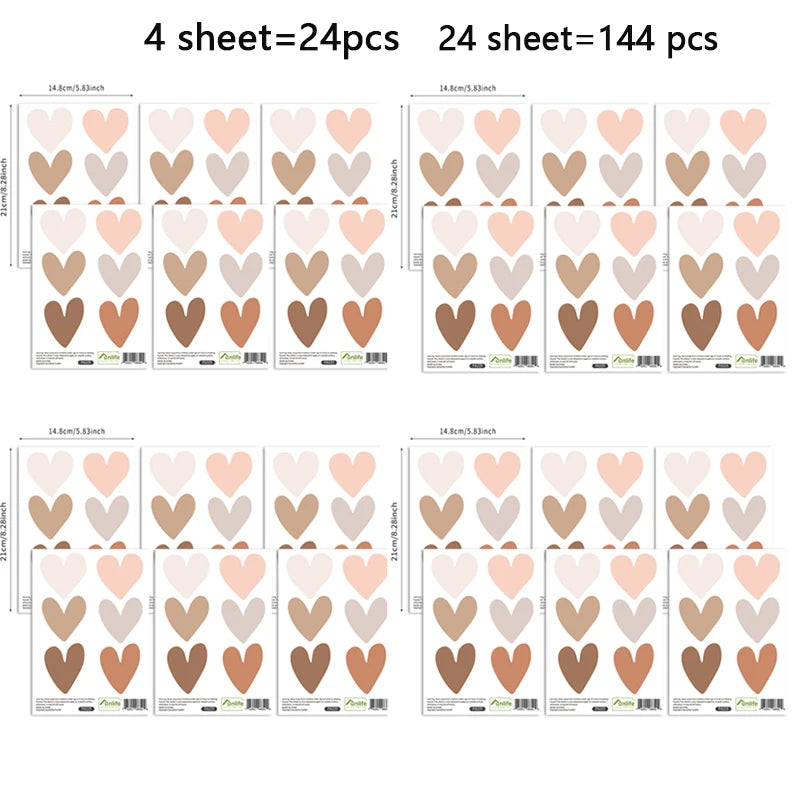 Cartoon Love Heart Creative Wall Stickers (72 pieces)