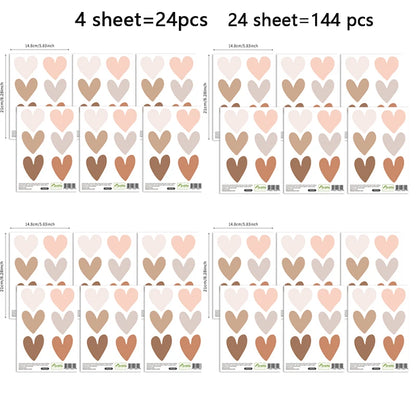 Cartoon Love Heart Creative Wall Stickers (72 pieces)